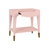 Ronny Pink Side Table by Worlds Away at Fig Linens and Home - Open Drawer