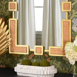 Roro Rectangular Rattan Wall Mirror by Worlds Away - Lifestyle Photo
