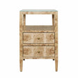 Roscoe Burlwood Side Table by Worlds Away at Fig Linens and Home - Front View