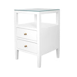 Roscoe White Side Table by Worlds Away at Fig Linens and Home - Side View