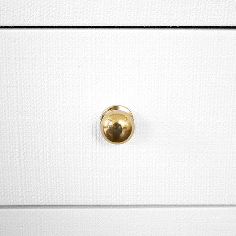 Worlds Away Roscoe White Side Table - Hardware View at Fig Linens and Home