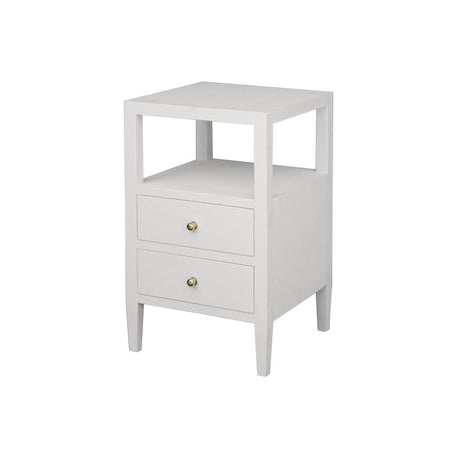 Roscoe White Side Table by Worlds Away at Fig Linens and Home - Angle View