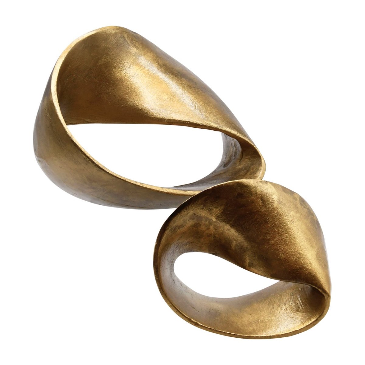 Ruben Small Sculpture by Worlds Away | Brass-Finish Abstract Design View 2 at Fig Linens and Home