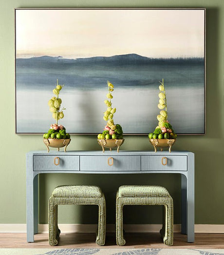 Sabrina Light Blue Console Table by Worlds Away at Fig Linens and Home - Lifestyle View 1