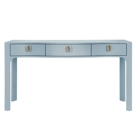 Sabrina Light Blue Console Table by Worlds Away at Fig Linens and Home - Front View