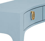 Sabrina Light Blue Console Table by Worlds Away at Fig Linens and Home - Drawers and Hardware View