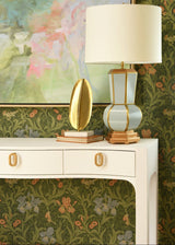 Sabrina White Console Table by Worlds Away at Fig Linens and Home - Lifestyle View 1