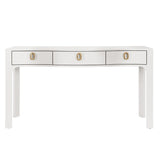 Sabrina White Console Table by Worlds Away at Fig Linens and Home - Front View