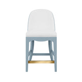 Sadie Light Blue Counter Stool by Worlds Away at Fig Linens and Home - Front View
