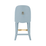 Sadie Light Blue Counter Stool by Worlds Away at Fig Linens and Home - Back of Chair View