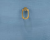 Sadie Light Blue Dining Chair by Worlds Away | Detail of Hardware at Fig Linens and Home