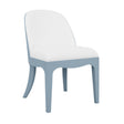 Sadie Light Blue Dining Chair by Worlds Away | Blue Finish Chair with Performance Linen Upholstery 2