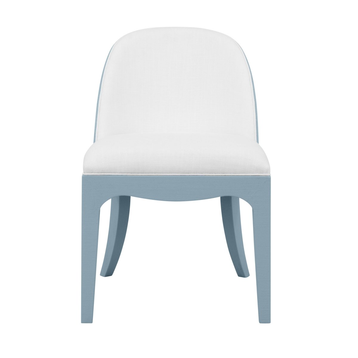 Sadie Light Blue Dining Chair by Worlds Away | Blue Finish Chair with Performance Linen Upholstery 1