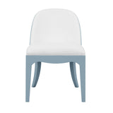 Sadie Light Blue Dining Chair by Worlds Away | Blue Finish Chair with Performance Linen Upholstery 1