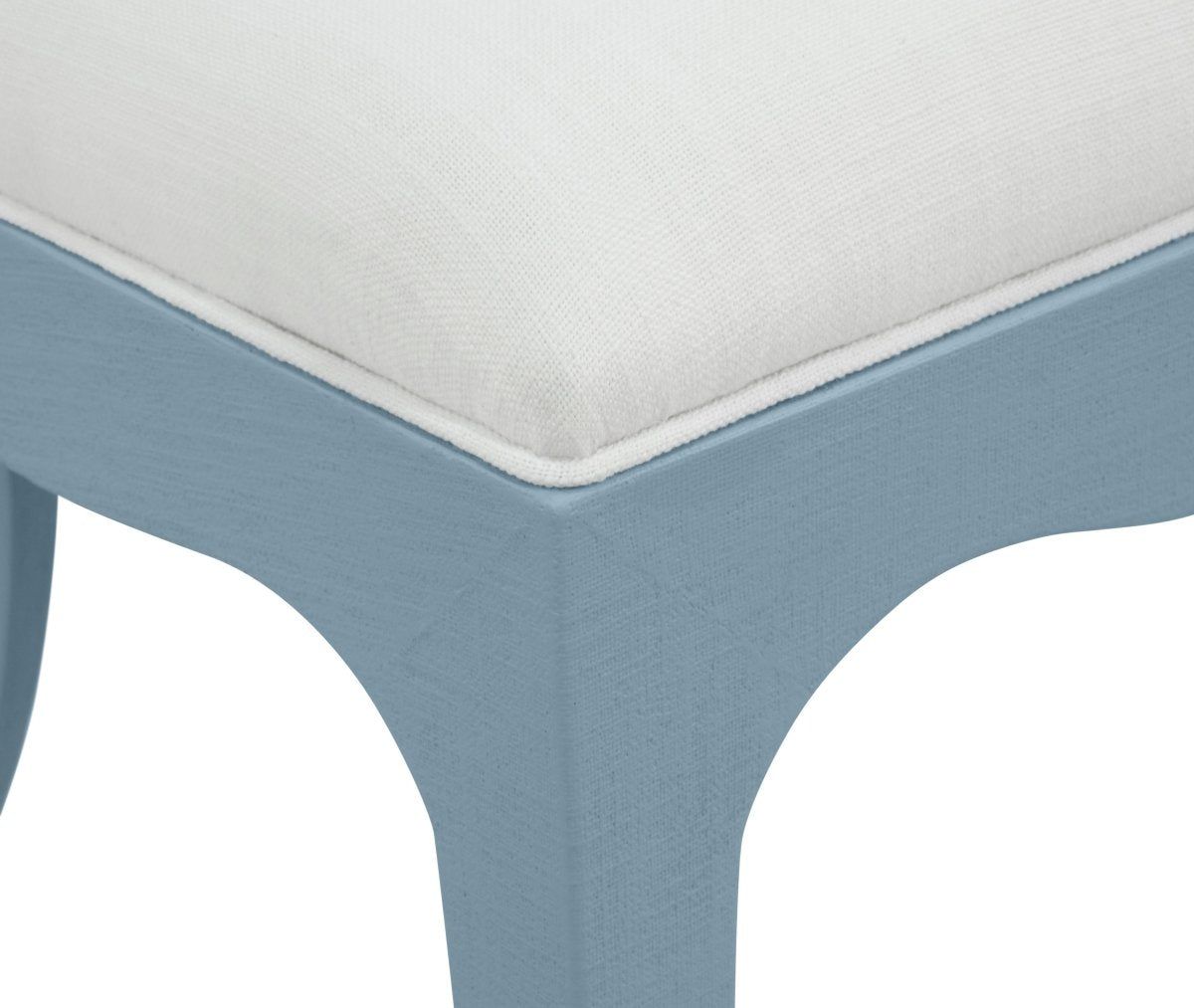 Sadie Light Blue Dining Chair by Worlds Away | Detail of Seat at Fig Linens and Home