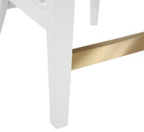 Sadie White Counter Stool by Worlds Away | Counter and Bar Stools at Fig Linens and Home - Detail