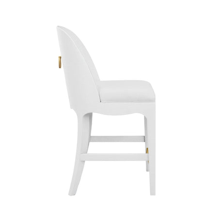Sadie White Counter Stool by Worlds Away | Counter and Bar Stools at Fig Linens and Home 3