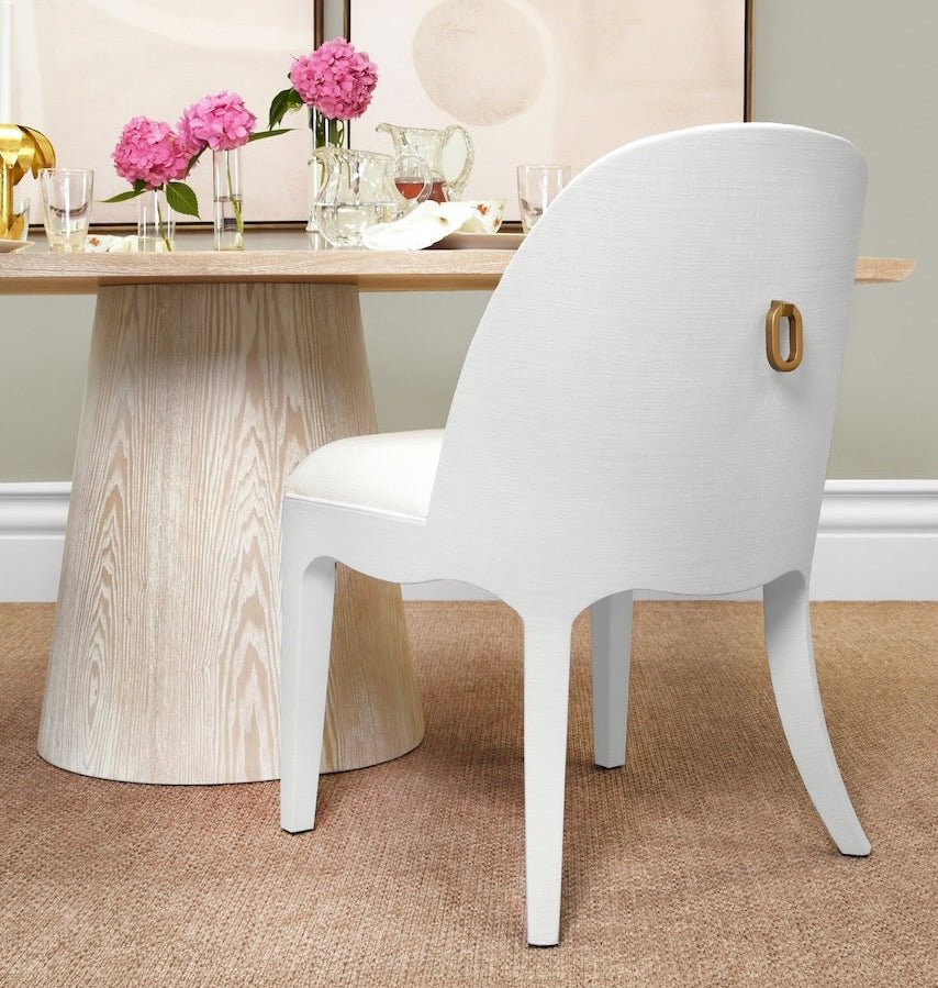 Sadie White Dining Chairs by Worlds Away | Dining Chairs at Fig Linens and Home - Lifestyle Photo