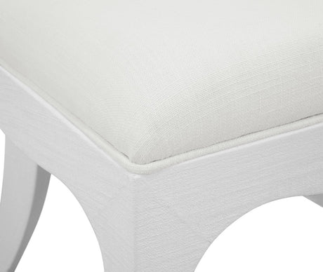 Sadie White Dining Chairs by Worlds Away | Dining Chairs at Fig Linens and Home - Corner Detail