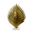 Sprig Large Antique Brass Leaf Sculpture by Worlds Away 23.2" H x 5.9" W  x 15.4" D Antique Brass and White at FIG LINENS AND HOME 1