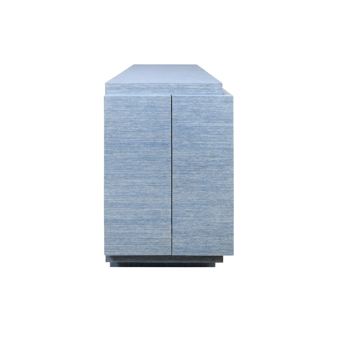 Steele Blue Grasscloth Buffet Cabinet | Worlds Away Sideboard at Fig Linens and Home - Side View