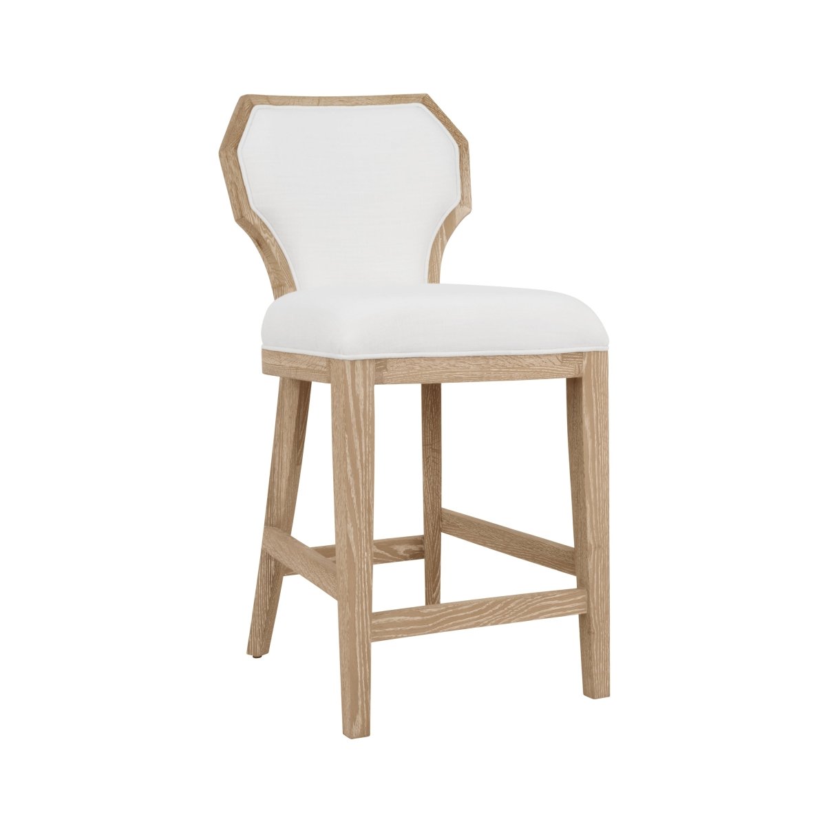 Tally Cerused Oak Counter Stool by Worlds Away at Fig Linens and Home - Angle View of Bar Stool