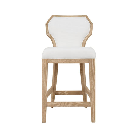 Tally Cerused Oak Counter Stool by Worlds Away at Fig Linens and Home - Front View of Bar Stool