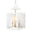Talula White Pendant Lantern by Worlds Away - Pendant Light Chandelier at Fig Linens and Home - Lit