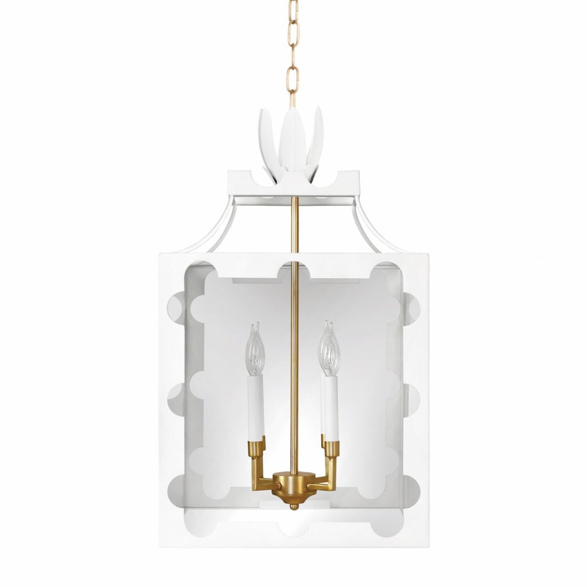 Talula White Pendant Lantern by Worlds Away - Pendant Light Chandelier at Fig Linens and Home 4