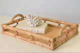 Tatum Rattan Tray by Worlds Away | Coastal Decor at Fig Linens and Home - Shown on Table