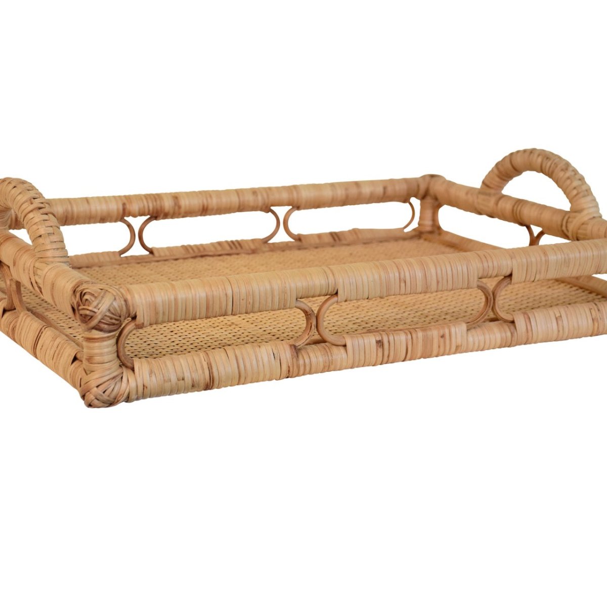 Tatum Rattan Tray by Worlds Away | Coastal Decor View 4 at Fig Linens and Home
