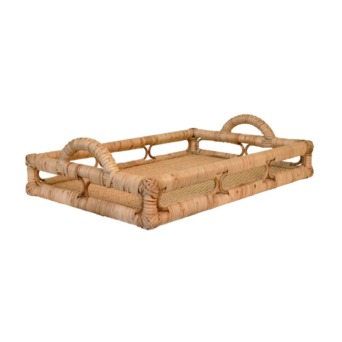 Tatum Rattan Tray by Worlds Away | Coastal Decor View 2 at Fig Linens and Home
