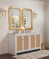 Waverly Gold Wall Mirror by Worlds Away at Fig Linens and Home - Lifestyle 