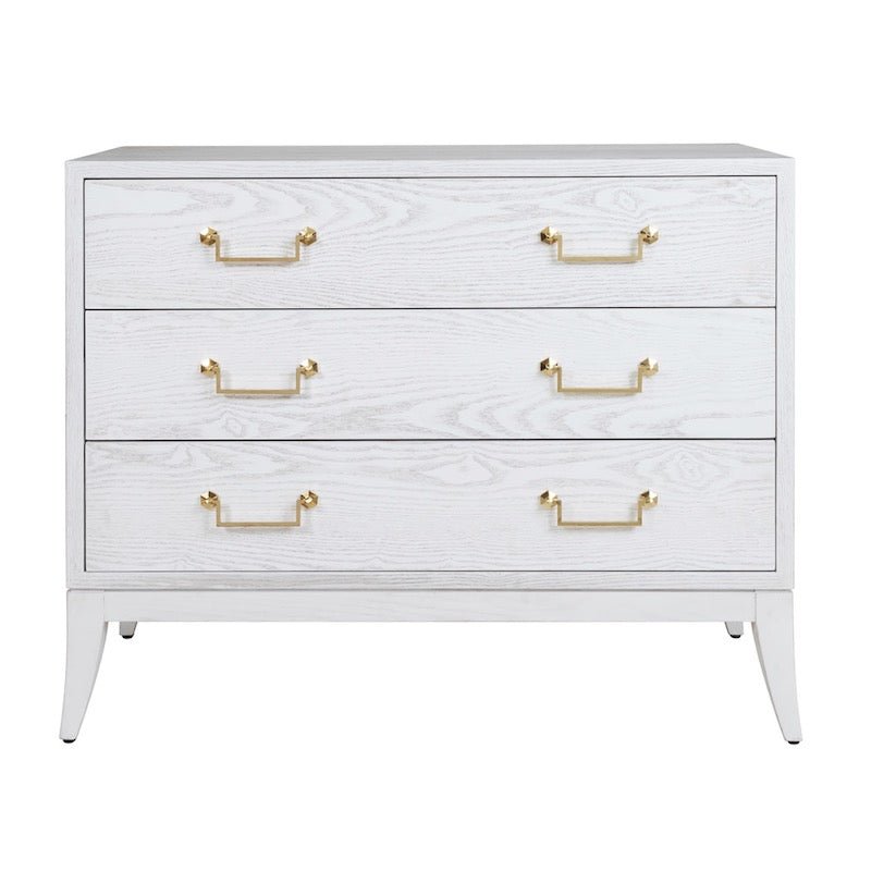 Worlds Away Dresser - Avis White Wash Chest of Drawers at Fig Linens and Home