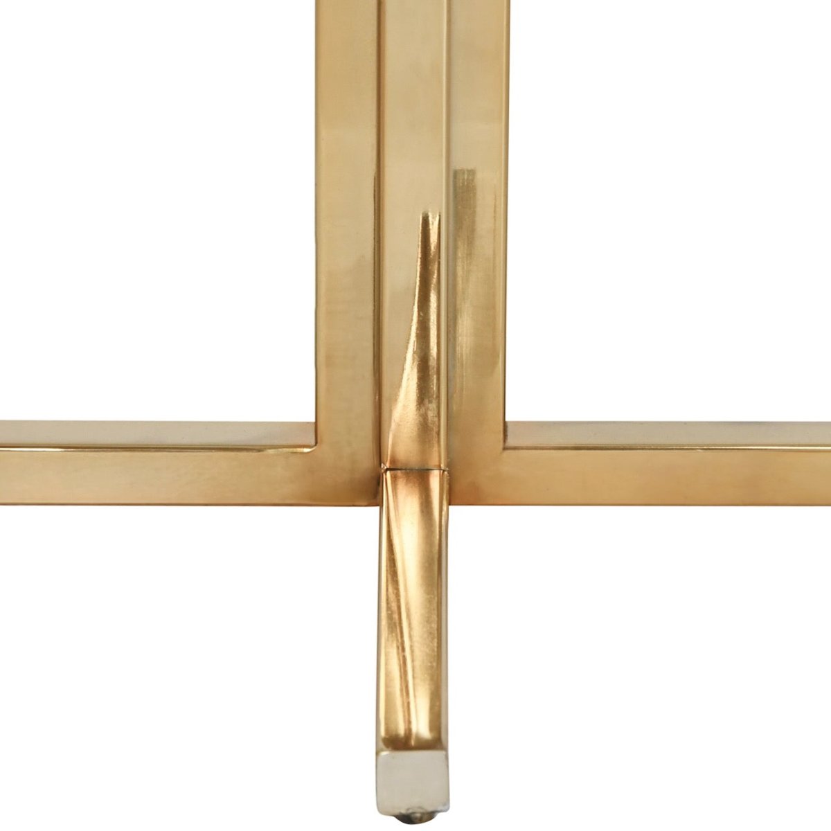 Winslet Round Side Table by Worlds Away at Fig Linens and Home - Brass Base Detail View
