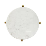 Winslet Round Side Table by Worlds Away at Fig Linens and Home - Marble Top Detail View