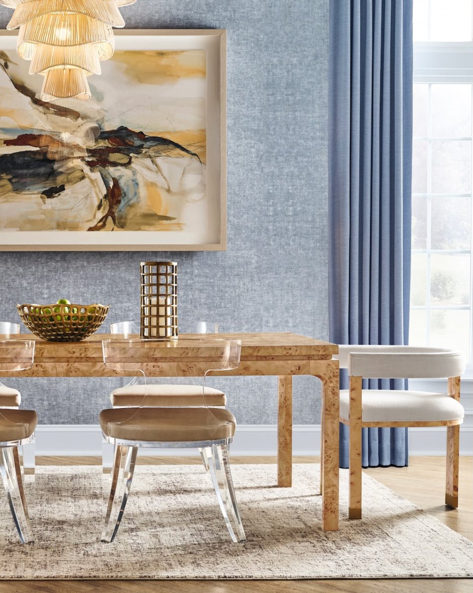 Worlds Away Adams Burlwood Dining Table Lifestyle 1 at Fig Linens and Home