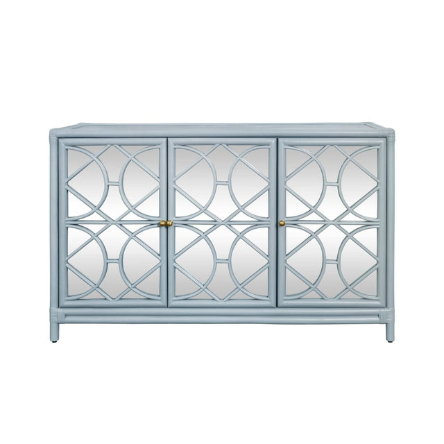 Worlds Away Aria Light Blue Buffet Cabinet at Fig Linens and Home - Front View 1