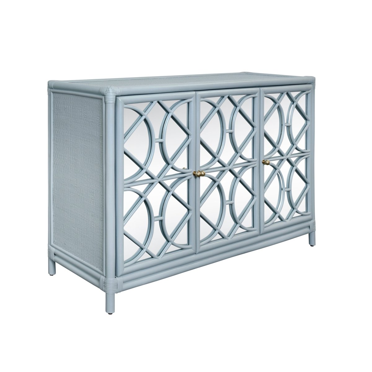 Worlds Away Aria Light Blue Buffet Cabinet at Fig Linens and Home - Angle View 1
