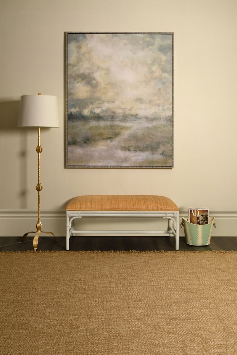 Worlds Away Asha White Bench 19"H x 45"W x 18.5"D White at FIG LINENS AND HOME 2