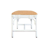 Worlds Away Asha White Bench 19"H x 45"W x 18.5"D White at FIG LINENS AND HOME 8