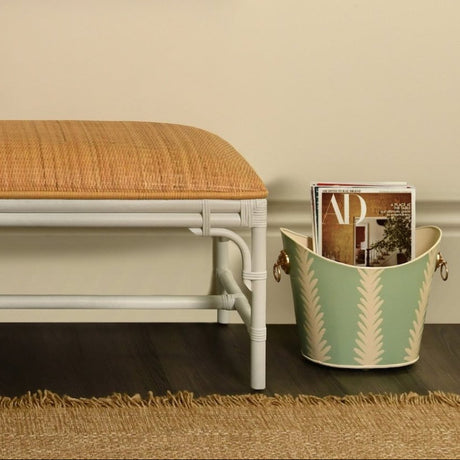 Worlds Away Asha White Bench 19"H x 45"W x 18.5"D White at FIG LINENS AND HOME 3