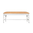 Worlds Away Asha White Bench 19"H x 45"W x 18.5"D White at FIG LINENS AND HOME 1