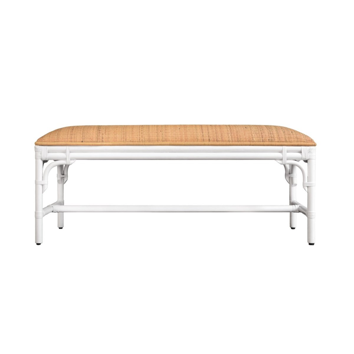 Worlds Away Asha White Bench 19"H x 45"W x 18.5"D White at FIG LINENS AND HOME 1