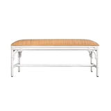 Worlds Away Asha White Bench 19"H x 45"W x 18.5"D White at FIG LINENS AND HOME 1