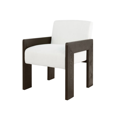 Worlds Away Astor Espresso Oak Dining Chair - Angle View
