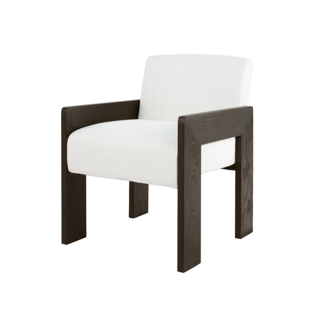 Worlds Away Astor Espresso Oak Dining Chair - Angle View