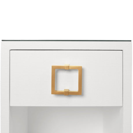 Worlds Away Blair White Side Table at Fig Linens and Home - Hardware Detail View