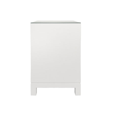 Worlds Away Blair White Side Table at Fig Linens and Home - Side View