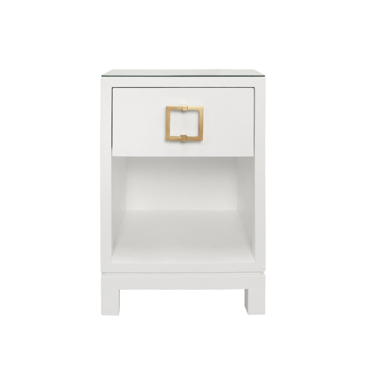Worlds Away Blair White Side Table at Fig Linens and Home - Front View